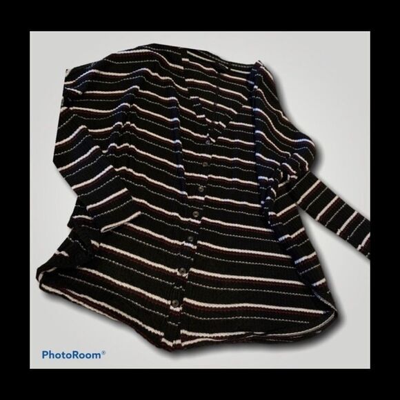 Urban Outfitters Out From Under Jojo Waffle Knit Top oversized Small Striped - Picture 6 of 11